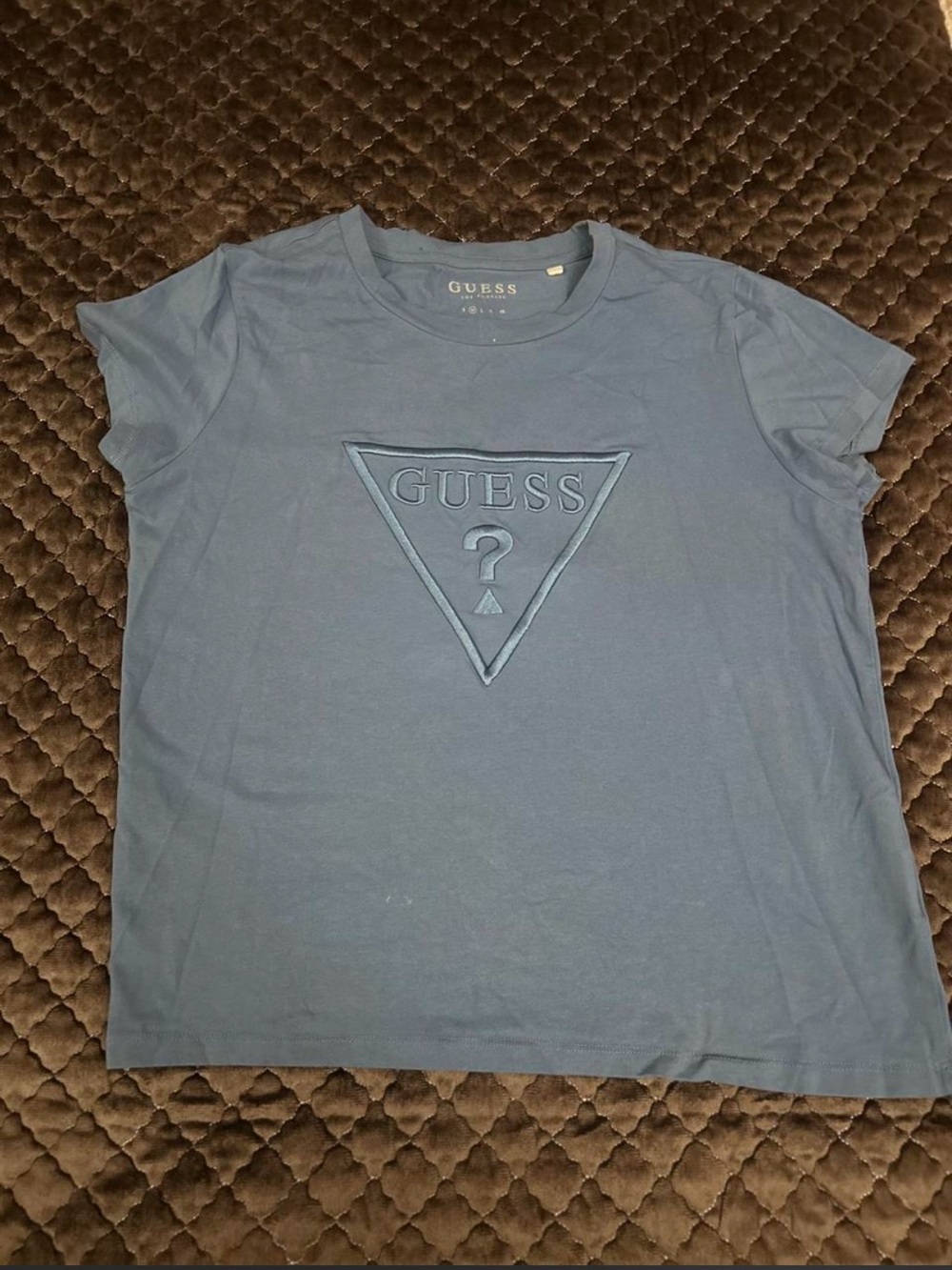 Guess Blue Logo Short Sleeve Tee for women